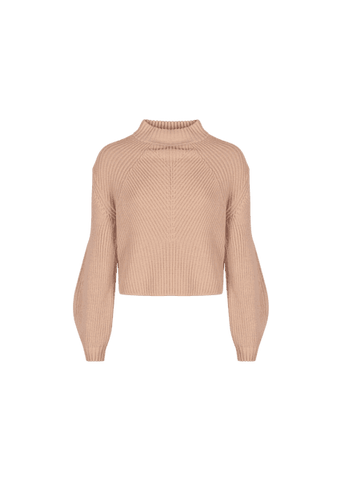 ORANGE CROPPED KNITTED SWEATER