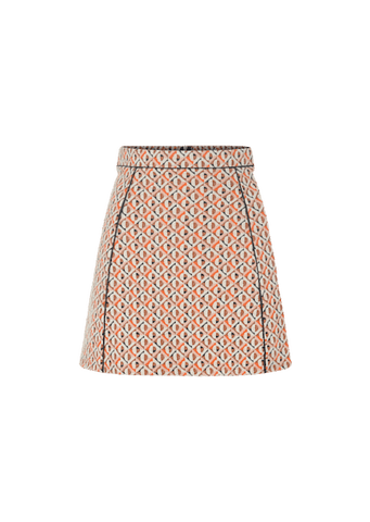 BROWN AND WHITE SKIRT