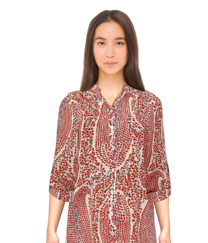 Chatelaine rolled up flower print shirt